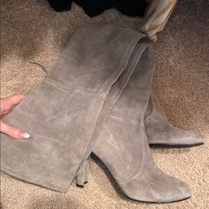 Stuart Weitzman Gray Over the Knee Boots Highland